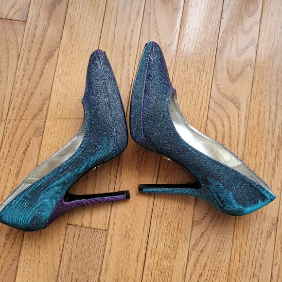 Nine West Love Fury Sparkly Platform Heel Shoes 7 - Picture 6 of 16